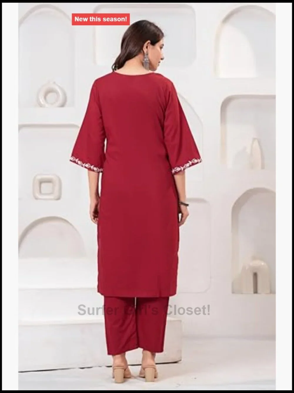 Cotton Straight Kurta Pant Set with Dupatta Embroidered Ethnic Festive Wear